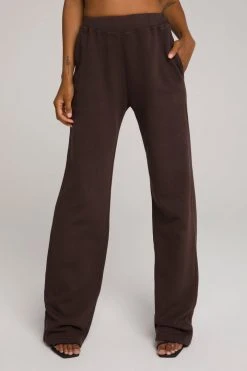 GOOD AMERICAN Sweats WIDE LEG SWEATPANTS | COFFEE001