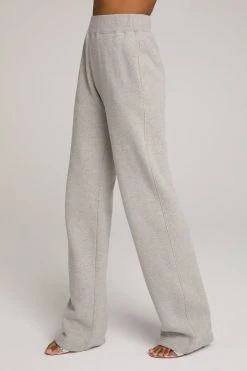 GOOD AMERICAN Sweats WIDE LEG SWEATPANT | HEATHER GREY001