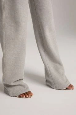 GOOD AMERICAN Sweats WIDE LEG SWEATPANT | HEATHER GREY001