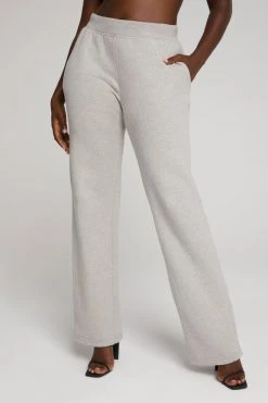 GOOD AMERICAN Sweats WIDE LEG SWEATPANT | HEATHER GREY001