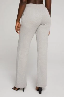 GOOD AMERICAN Sweats WIDE LEG SWEATPANT | HEATHER GREY001