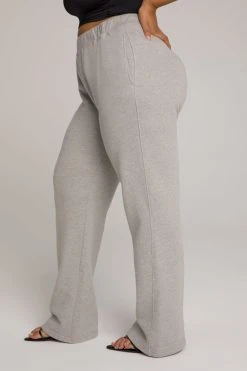 GOOD AMERICAN Sweats WIDE LEG SWEATPANT | HEATHER GREY001