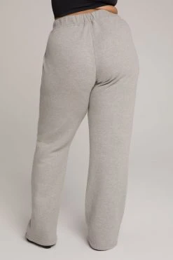 GOOD AMERICAN Sweats WIDE LEG SWEATPANT | HEATHER GREY001
