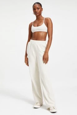 GOOD AMERICAN WIDE LEG SWEATPANT | BONE001