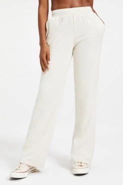 GOOD AMERICAN WIDE LEG SWEATPANT | BONE001