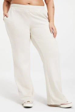 GOOD AMERICAN WIDE LEG SWEATPANT | BONE001