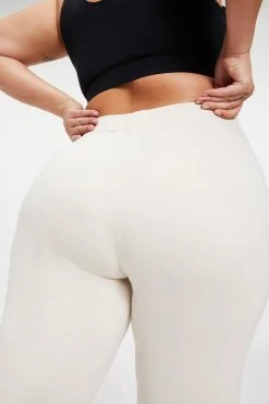 GOOD AMERICAN WIDE LEG SWEATPANT | BONE001