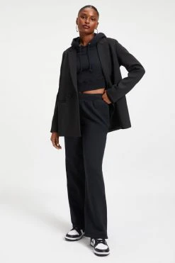 GOOD AMERICAN Sweats WIDE LEG SWEATPANT | BLACK001