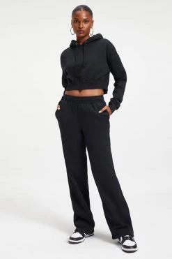 GOOD AMERICAN Sweats WIDE LEG SWEATPANT | BLACK001