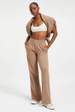 GOOD AMERICAN Sweats WIDE LEG SWEATPANT | PUTTY001