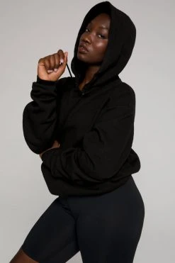 GOOD AMERICAN Sweats BOYFRIEND HOODIE | BLACK001
