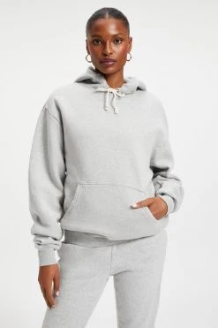 GOOD AMERICAN BOYFRIEND HOODIE | HEATHER GREY001 Sweats