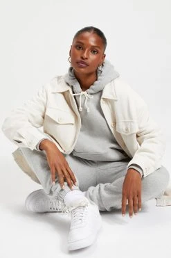 GOOD AMERICAN BOYFRIEND HOODIE | HEATHER GREY001 Sweats