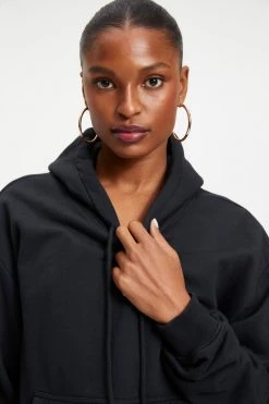 GOOD AMERICAN Sweats BOYFRIEND HOODIE | BLACK001