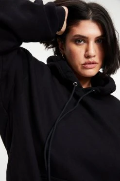 GOOD AMERICAN Sweats BOYFRIEND HOODIE | BLACK001