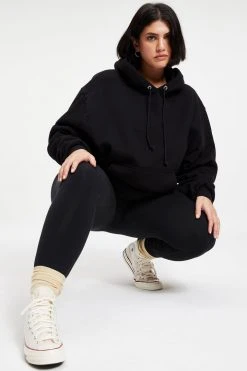 GOOD AMERICAN Sweats BOYFRIEND HOODIE | BLACK001
