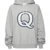 GOOD AMERICAN BOYFRIEND LETTER HOODIE | Q HEATHER GREY001
