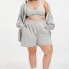 GOOD AMERICAN BOYFRIEND SWEATSHORT | HEATHER GREY001