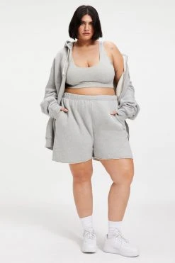 GOOD AMERICAN BOYFRIEND SWEATSHORT | HEATHER GREY001