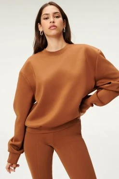 GA-SALE Sweats SCUBA BOYFRIEND CREW | BURNT CARAMEL002