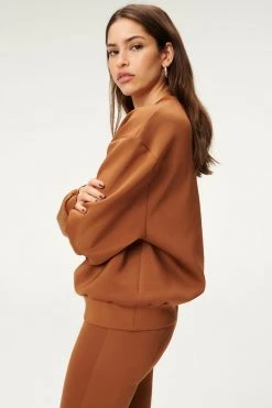 GA-SALE Sweats SCUBA BOYFRIEND CREW | BURNT CARAMEL002