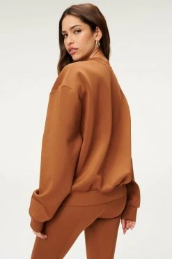 GA-SALE Sweats SCUBA BOYFRIEND CREW | BURNT CARAMEL002