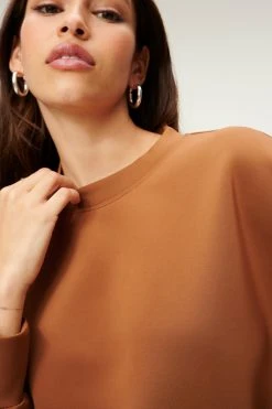 GA-SALE Sweats SCUBA BOYFRIEND CREW | BURNT CARAMEL002