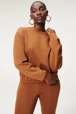 GA-SALE Sweats SCUBA BOYFRIEND CREW | BURNT CARAMEL002