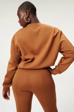 GA-SALE Sweats SCUBA BOYFRIEND CREW | BURNT CARAMEL002