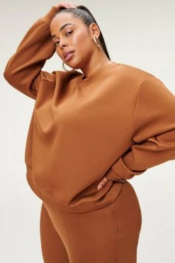 GA-SALE Sweats SCUBA BOYFRIEND CREW | BURNT CARAMEL002