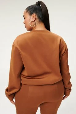 GA-SALE Sweats SCUBA BOYFRIEND CREW | BURNT CARAMEL002