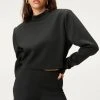 GA-SALE SCUBA CROP MOCK NECK | BLACK001