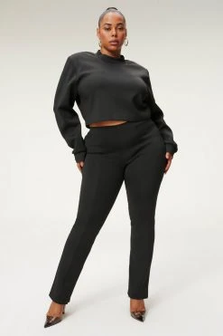 GA-SALE SCUBA CROP MOCK NECK | BLACK001