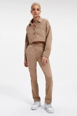 GA-SALE Sweats CROPPED FLEECE POLO | PUTTY001