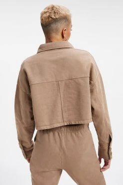 GA-SALE Sweats CROPPED FLEECE POLO | PUTTY001