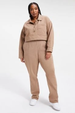 GA-SALE Sweats CROPPED FLEECE POLO | PUTTY001