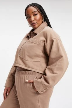 GA-SALE Sweats CROPPED FLEECE POLO | PUTTY001