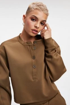 GA-SALE SCUBA CROPPED HENLEY | FOG001 Sweats