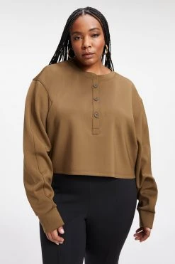 GA-SALE SCUBA CROPPED HENLEY | FOG001 Sweats