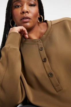 GA-SALE SCUBA CROPPED HENLEY | FOG001 Sweats