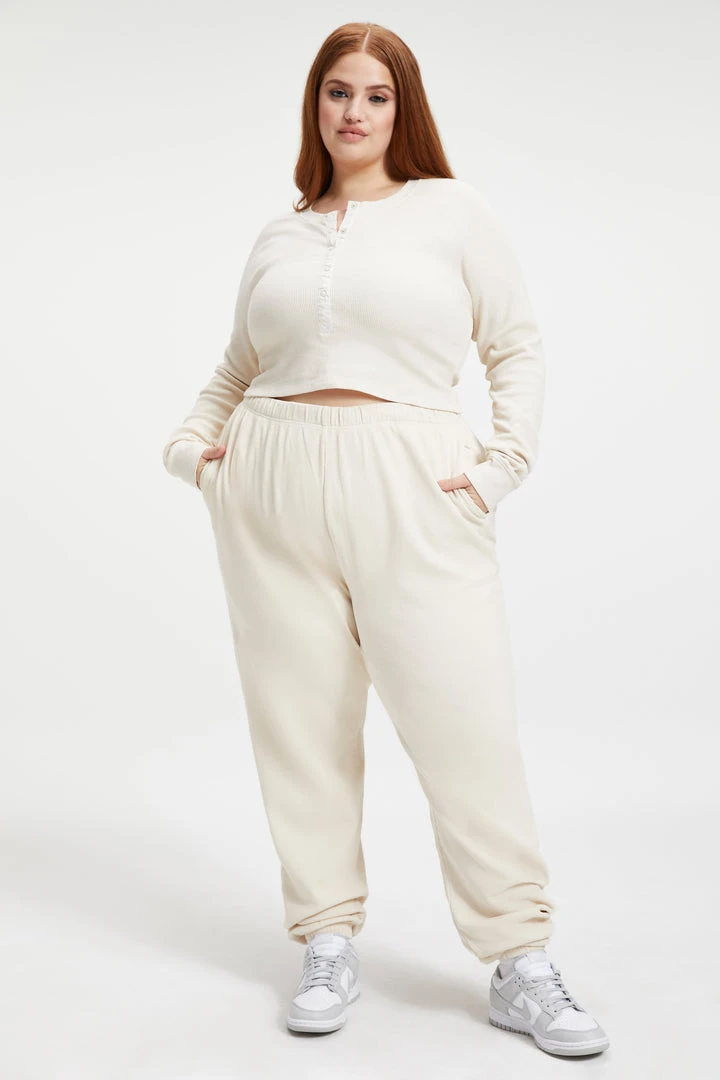 Cheap ✨ GOOD AMERICAN Sweats THERMAL BOYFRIEND SWEATPANT | BONE001 🔥 6 GOOD AMERICAN Sweats THERMAL BOYFRIEND SWEATPANT | BONE001