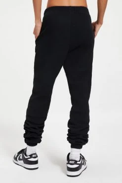 GOOD AMERICAN Sweats THERMAL BOYFRIEND SWEATPANT | BLACK001