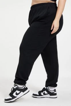 GOOD AMERICAN Sweats THERMAL BOYFRIEND SWEATPANT | BLACK001
