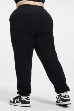 GOOD AMERICAN Sweats THERMAL BOYFRIEND SWEATPANT | BLACK001