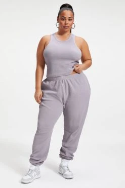 GA-SALE THERMAL BOYFRIEND SWEATPANT | LILAC MIST001