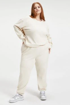 GOOD AMERICAN THERMAL BOYFRIEND SWEATSHIRT | BONE001