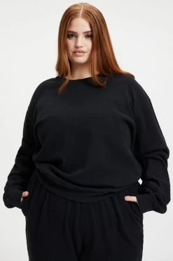 Buy ๐ GOOD AMERICAN THERMAL BOYFRIEND SWEATSHIRT | BLACK001 ๐ 19 GOOD AMERICAN THERMAL BOYFRIEND SWEATSHIRT | BLACK001