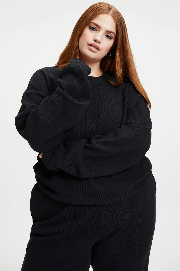 Buy ๐ GOOD AMERICAN THERMAL BOYFRIEND SWEATSHIRT | BLACK001 ๐ 8 GOOD AMERICAN THERMAL BOYFRIEND SWEATSHIRT | BLACK001