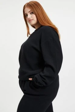 Buy ๐ GOOD AMERICAN THERMAL BOYFRIEND SWEATSHIRT | BLACK001 ๐ 22 GOOD AMERICAN THERMAL BOYFRIEND SWEATSHIRT | BLACK001