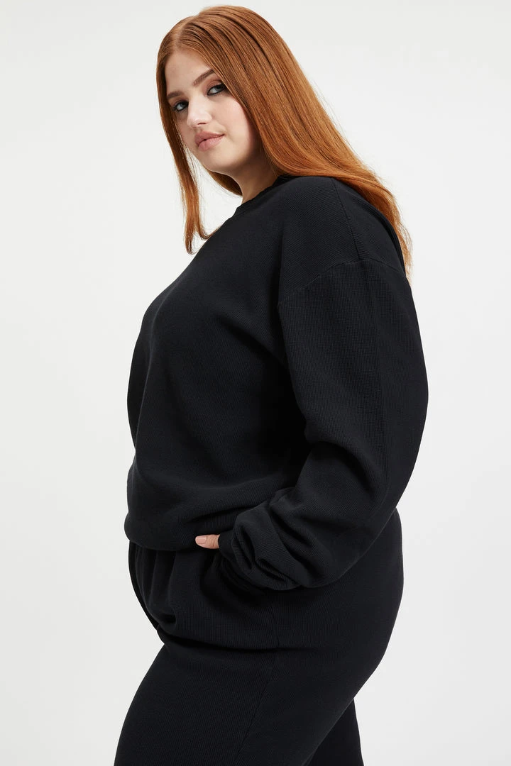 Buy ๐ GOOD AMERICAN THERMAL BOYFRIEND SWEATSHIRT | BLACK001 ๐ 10 GOOD AMERICAN THERMAL BOYFRIEND SWEATSHIRT | BLACK001